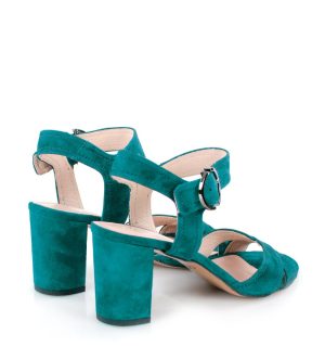 Gassu VIVIAN zielone sandałki na słupku - po skosie