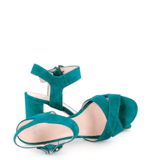Gassu VIVIAN zielone sandałki na słupku - z przodu