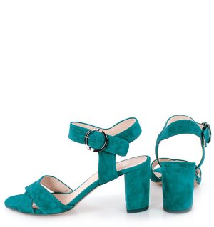 Gassu VIVIAN zielone sandałki na słupku - bokiem - z tyłu