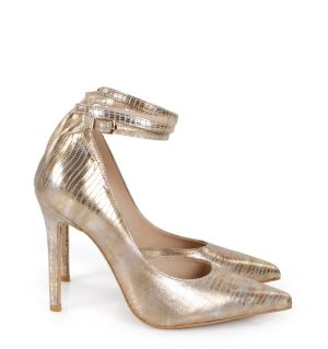 Złote szpilki - bokiem