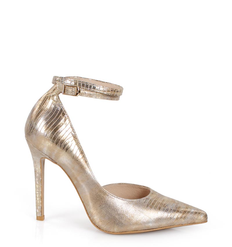 Złote szpilki - bokiem