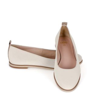 Jasno beżowe baleriny - z przodu