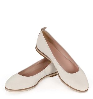 Jasno beżowe baleriny - z przodu