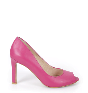 AGATE - Różowe szpilki z odkrytym palcem - bokiem