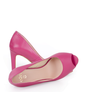 AGATE - Różowe szpilki z odkrytym palcem - z przodu