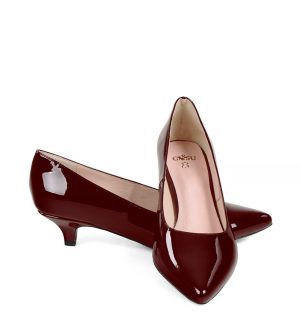 JESSICA Bordowe niskie szpilki