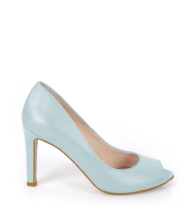 AGATE - Niebieskie błękitne szpilki z odkrytym palcem - bokiem