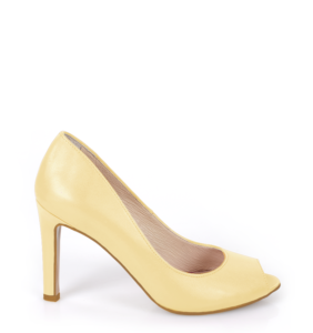 AGATE - Jasne żółte szpilki z odkrytym palcem - bokiem