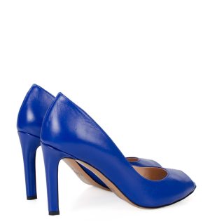 AGATE - Niebieskie cobaltowe szpilki z odkrytym palcem - obrazek 3