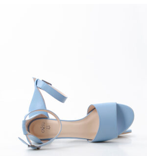 GINA - Niebieskie sandałki na niskim obcasie - obrazek 4