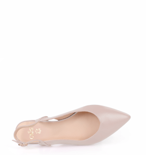 FIONA - Pudrowy róż baleriny z odkrytą piętą - z przodu