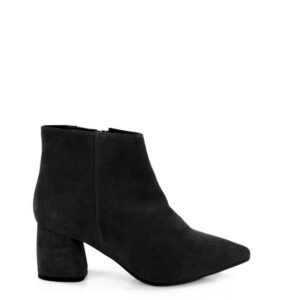 VERA - Czarne botki na grubym słupku - bokiem