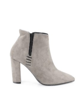 FRANCES- krótkie botki jasno szare na słupku - bokiem