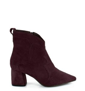 PEGGY- fioletowe botki na słupku - bokiem