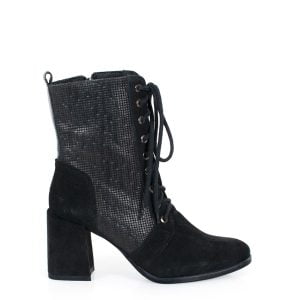 MADISON - Czarne botki za kostki na słupku - bokiem