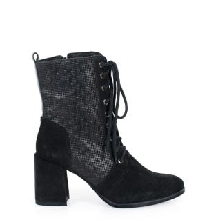 MADISON - Czarne botki za kostki na słupku - bokiem
