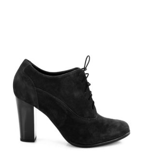 LIZZY - Czarne botki do kostki na słupku - bokiem