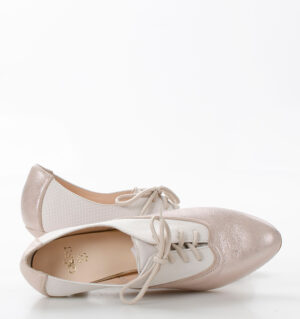 PILAR - Różowo beżowe buty treningowe do tańca, beżowa lamówka - obrazek 6