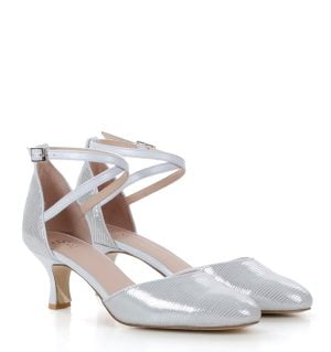 CARMEN - biało-srebrne czółenka do tańca - obrazek 3