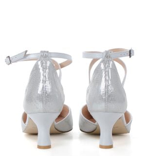 CARMEN - biało-srebrne czółenka do tańca - obrazek 2