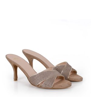 CHRISTINA - klapki beżowe na szpice - obrazek 4