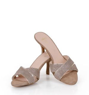 CHRISTINA - klapki beżowe na szpice - obrazek 2