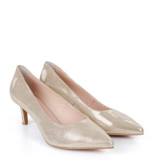 JOAN - Złote szpilki średni obcas - obrazek 3