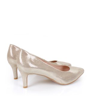 JOAN - Złote szpilki średni obcas - obrazek 4