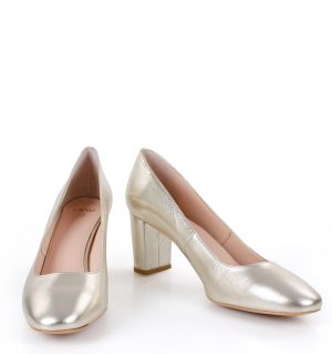 NORMA - Złote czółenka na słupku licowe - obrazek 4