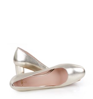 NORMA - Złote czółenka na słupku licowe - obrazek 3