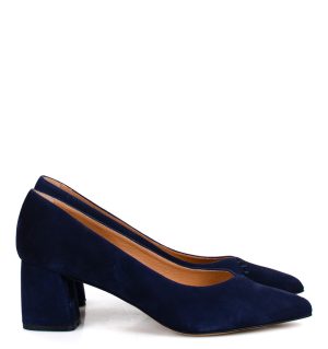 RUTH - GRANATOWE czółenka na słupku - obrazek 3