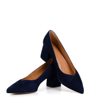 RUTH - GRANATOWE czółenka na słupku - obrazek 7