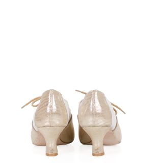 PILAR - Złote buty treningowe do tańca, kremowa wstawka - obrazek 7