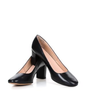 NORMA - Czarne czółenka na słupku licowe - obrazek 6