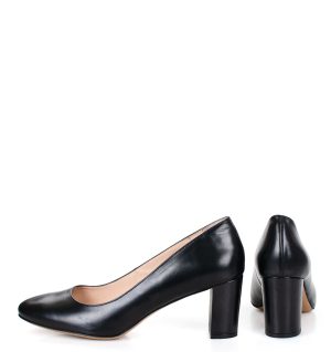 NORMA - Czarne czółenka na słupku licowe - obrazek 8