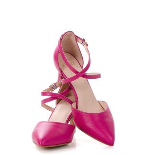 REBEKA - Czółenka fuksja róż niska szpilka - obrazek 7