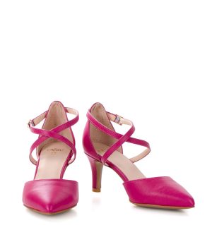 REBEKA - Czółenka fuksja róż niska szpilka - obrazek 6