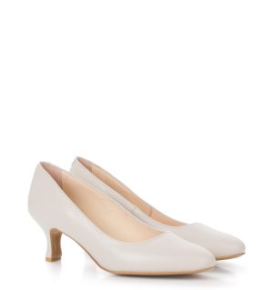 MAVIS - Beżowe czółenka na niskim obcasie - obrazek 7