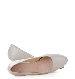 MAVIS - Beżowe czółenka na niskim obcasie - obrazek 5