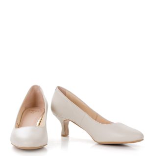 MAVIS - Beżowe czółenka na niskim obcasie - obrazek 2