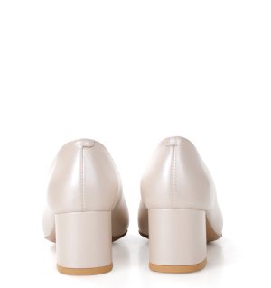 SUSANNA - Beżowe czółenka na grubym słupku - obrazek 5