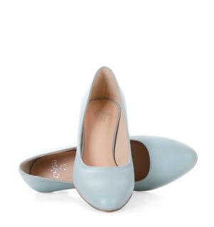 MAVIS -błękitne czółenka na niskim obcasie - obrazek 2