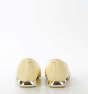 KORA - jasnożółte baleriny licowa skóra na płaskim obcasie - obrazek 5