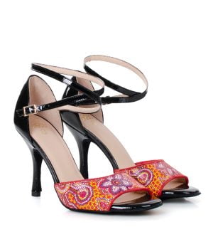 TERESE - Sandałki do tańca czarno-czerwone - obrazek 3