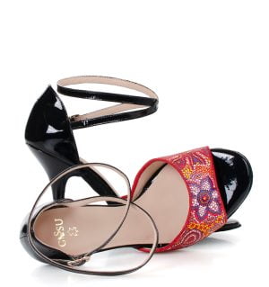 TERESE - Sandałki do tańca czarno-czerwone - obrazek 2