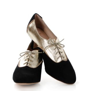 PILAR - Czarno-złote buty treningowe do tańca - obrazek 3