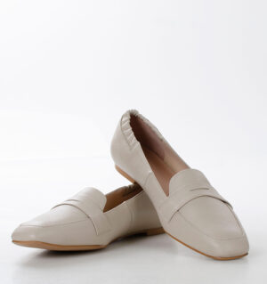 ANITA - beżowe mokasyny licowa skóra - obrazek 4