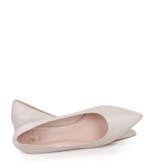 WERONICA - Czółenka pudrowy róż licowe niski obcas - obrazek 4