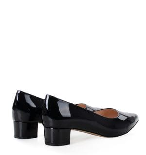 WERONICA - czarne czółenka na niskim obcasie lakierowane - obrazek 3