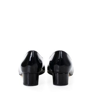 WERONICA - czarne czółenka na niskim obcasie lakierowane - obrazek 4